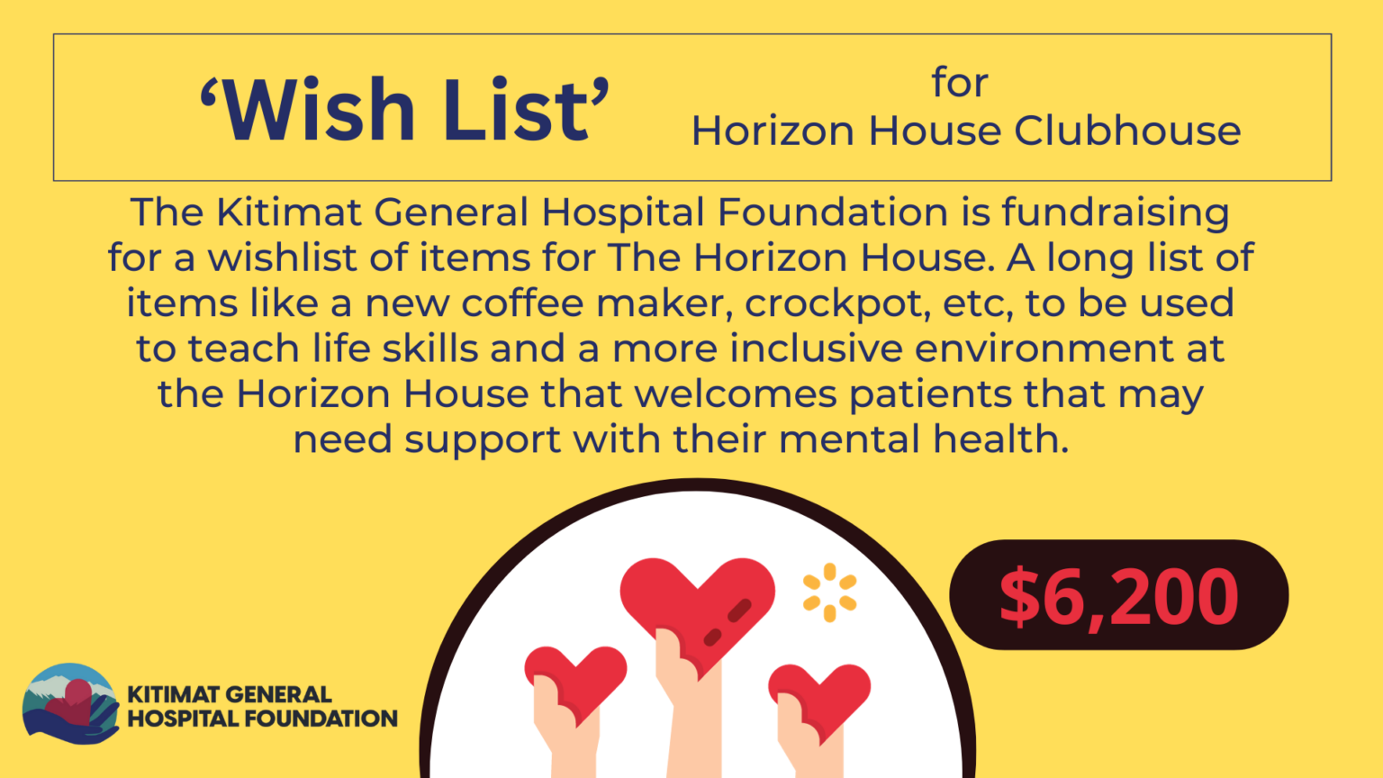 'Wish List' for Horizon House Clubhouse Kitimat General Hospital